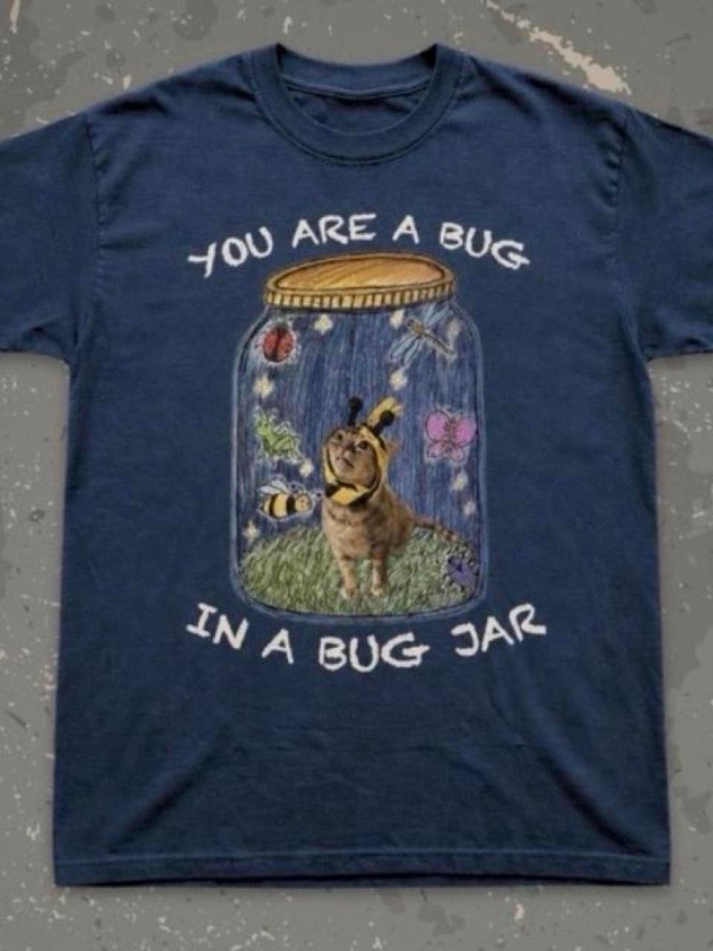 Gildan Navy 'You Are A Bug In A Bug Jar' Dog Graphic Tee